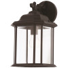 Generation Lighting Kent 8.5 in. W 1-Light Black Outdoor 15 in. Wall Lantern Sconce