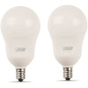 60-Watt Equivalent A15 Candelabra Dimmable CEC Title 20 White Glass LED Ceiling Fan Light Bulb Soft White (2-Pack)