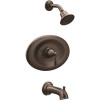 MOEN Brantford Lever 1-Handle Wall-Mount Tub Shower Traim Kit in oil rubbed bronze (Valve Not Included)