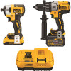 DEWALT 20V MAX Cordless Brushless 2 Tool Combo Kit with (1) FLEXVOLT 6.0Ah Battery, (1) 20V 2.0Ah Battery, and Charger