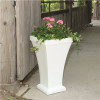 Mayne Bordeaux 28 in. Tall Self-Watering White Polyethylene Planter