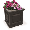 Mayne Nantucket 16 in. Square Self-Watering Black Polyethylene Planter