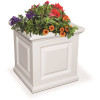 Mayne Nantucket 16 in. Square Self-Watering White Polyethylene Planter