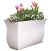 Mayne Valencia 36 in. x 16 in. x 22 in. White Long Polyethylene Planter