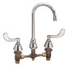 Chicago Faucets 8 in. Widespread 2-Handle High-Arc Bathroom Faucet in Chrome with 5-1/4 in. Rigid/Swing Gooseneck Spout