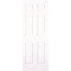 Masonite 30 in. x 80 in. Textured 6-Panel Primed White Hollow Core Composite Interior Door Slab