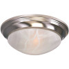 Royal Cove 1-Light Brushed Nickel Flushmount Twist and Lock with Alabaster Swirl Glass