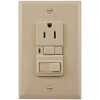 HUBBELL ELECTRICAL PRODUCTS ROCKER COMBO SWITCH & GFCI 15 AMP IVORY