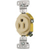 HUBBELL WIRING 15 Amp 125-Volt Single Self Ground Receptacle, Ivory