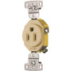 HUBBELL WIRING 20 Amp 125-Volt Single Self-Ground Receptacle, Ivory