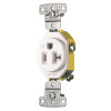 HUBBELL WIRING 20 Amp Single Receptacle, White