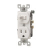 Leviton 15 Amp Commercial Grade Combination Single Pole Toggle Switch and Receptacle, White