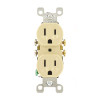 Leviton 15 Amp Residential Grade Grounding Duplex Outlet, Ivory