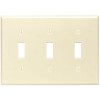 Leviton 3-Gang Toggle Wall Plate, Ivory