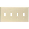 Leviton 4-Gang Toggle Wall Plate, Ivory