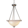 Monument 3-Light Brushed Nickel Pendant with Alabaster Swirl Glass