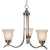 Monument 3-Light Brushed Nickel Chandelier with Frosted Glass