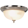 Monument 2-Light Brushed Nickel Flush Mount with Frosted Glass