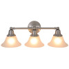 Monument 24-1/4 in. 3-Light Vanity in Fixture Brushed Nickel Uses 60-Watt Incandescent Medium Base Lamps Monument 24-1/4 in. 3-Light Vanity in Fixture Brushed Nickel Uses 60-Watt Incandescent Medium Base Lamps