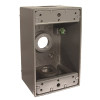 BELL N3R Aluminum Gray 1-Gang Weatherproof Electrical Box, 3 Outlets at 1/2 in., with 2 Closure Plugs