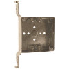 RACO 4 in. Square Box Welded 1-1/2 in. Deep with NMSC Clamps Three 1/2 in. KO's and One TKO, FS Bracket Flush