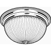 Monument 1-Light Polished Brass Flushmount with Clear Ribbed Swirl Glass