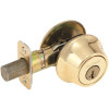 Kwikset 660 Polished Brass Single Cylinder Deadbolt Featuring SmartKey Security with Microban Antimicrobial Technology