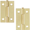 ULTRA HARDWARE 2-1/2 in. Brass Plated Square Butt Hinge (2-Pack)