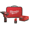 Milwaukee M12 12V Lithium-Ion Cordless 1/4 in. Hex Screwdriver Kit with Two 1.5Ah Batteries, Charger and Tool Bag