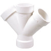 NIBCO 4 in. x 4 in. x 3 in. x 3 in. PVC DWV 45-Degree Double Hub Wye Fitting