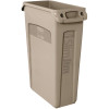 Rubbermaid Commercial Products Slim Jim 23 Gal. Beige Rectangular Trash Can with Venting Channels