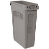 Rubbermaid Commercial Products Slim Jim 23 Gal. Gray Rectangular Vented Trash Can