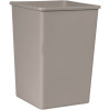 Rubbermaid Commercial Products Untouchable 35 Gal. Gray Square Open Top Trash Can