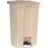 Rubbermaid Commercial Products 23 Gal. Fire-Safe Mobile Step-On Beige Trash Can