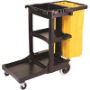 Rubbermaid Commercial Products Plastic Cleaning Cart with Zippered Yellow Vinyl Bag