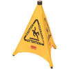 Rubbermaid Commercial Products 30 in. Safety Pop-up Multi Lingual Caution Cone in Yellow