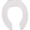 BEMIS Round Open Front Commercial Plastic Toilet Seat in White Never Loosens