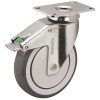 MEDCASTER HOSPITAL CASTER, CHROME, 5 IN., DIRECTION LOCK, 260 LBS CAPACITY