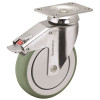 MEDCASTER ANTIMICROBIAL TOTAL LOCK CASTER WITH 165-POUND CAPACITY AND TOP PLATE FITTING, 3 IN., STAINLESS STEEL MEDCASTER ANTIMICROBIAL TOTAL LOCK CASTER WITH 165-POUND CAPACITY AND TOP PLATE FITTING, 3 IN., STAINLESS STEEL