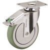 MEDCASTER ANTIMICROBIAL DIRECTION LOCK CASTER WITH 220-POUND CAPACITY AND TOP PLATE FITTING, 5 IN., STAINLESS STEEL MEDCASTER ANTIMICROBIAL DIRECTION LOCK CASTER WITH 220-POUND CAPACITY AND TOP PLATE FITTING, 5 IN., STAINLESS STEEL