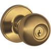 Schlage Orbit Series Brass Keyed Entry Door Handleset with Adjustable Knobs