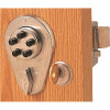 KABA ILCO SIMPLEX 900 PUSHBUTTON LOCK, 1 3/4"-2 1/8 ' THICK, KEY OVERRIDE, LATCH HOLDBACK, SATIN CHROME