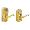 Schlage KEYPAD ENTRY FLEX LOCK PLYMOUTH FLAIR ADJUSTABLE BACKSET BRASS