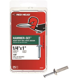 Red Head 1/4 in. x 1 in. Hammer-Set Nail Drive Concrete Anchors (25-Pack)