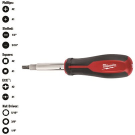 Milwaukee 11-in-1 Multi-Tip Screwdriver with ECX Driver Bits