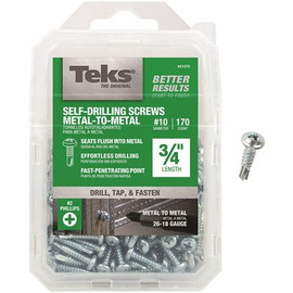 Teks #10 x 3/4 in. Phillips Pan-Head Self-Drilling Screws (170-Pack)