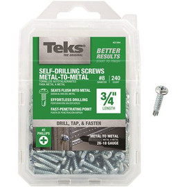 Teks #8 x 3/4 in. Phillips Pan-Head Self-Drilling Screws (240-Pack)