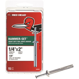 Red Head 1/4 in. x 2 in. Hammer-Set Nail Drive Concrete Anchors (15-Pack)