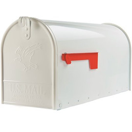 Gibraltar Mailboxes Elite White, Large, Steel, Post Mount Mailbox