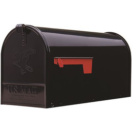 Gibraltar Mailboxes Elite Black, Large, Steel, Post Mount Mailbox